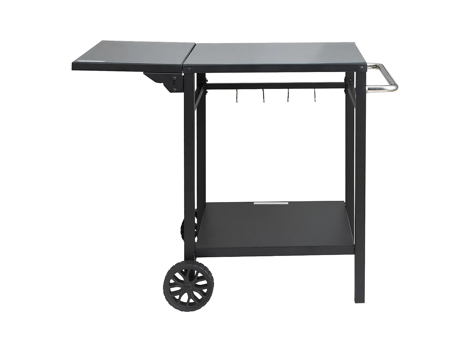 Chariot de Service SucceBuy, Chariot de Salle à Manger pour Barbecue Extérieur à Deux Étagères, Plateau en Fer Pliable