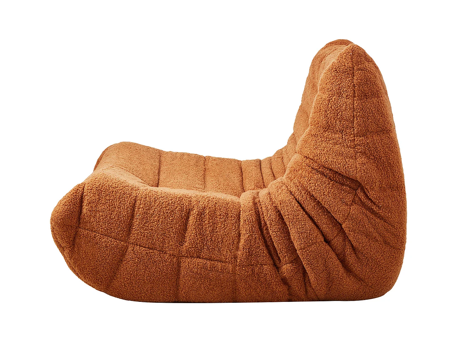 Pouf en L SucceBuy, Mousse à Mémoire de Forme 25D, Accoudoirs Souples Poche de Rangement, Housse en Velours Teddy, Marron