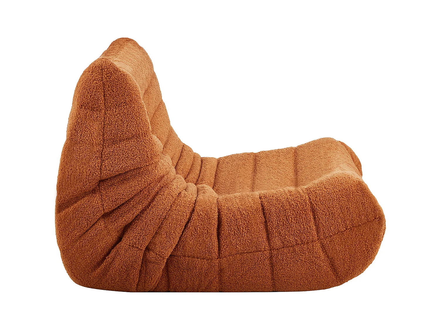 Pouf en L SucceBuy, Mousse à Mémoire de Forme 25D, Accoudoirs Souples Poche de Rangement, Housse en Velours Teddy, Marron