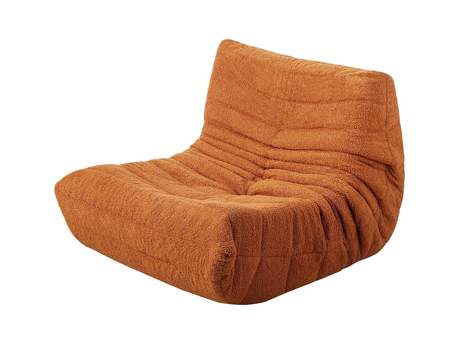 Pouf en L SucceBuy, Mousse à Mémoire de Forme 25D, Accoudoirs Souples Poche de Rangement, Housse en Velours Teddy, Marron