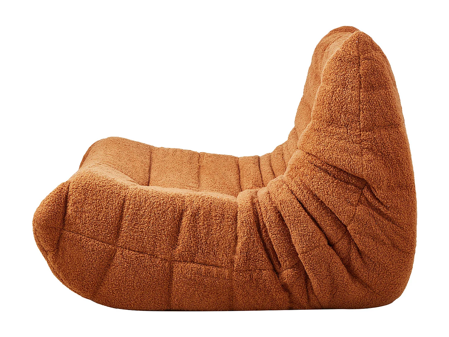 Pouf en L SucceBuy, Mousse à Mémoire de Forme 25D, Accoudoirs Souples Poche de Rangement, Housse en Velours Teddy, Marron