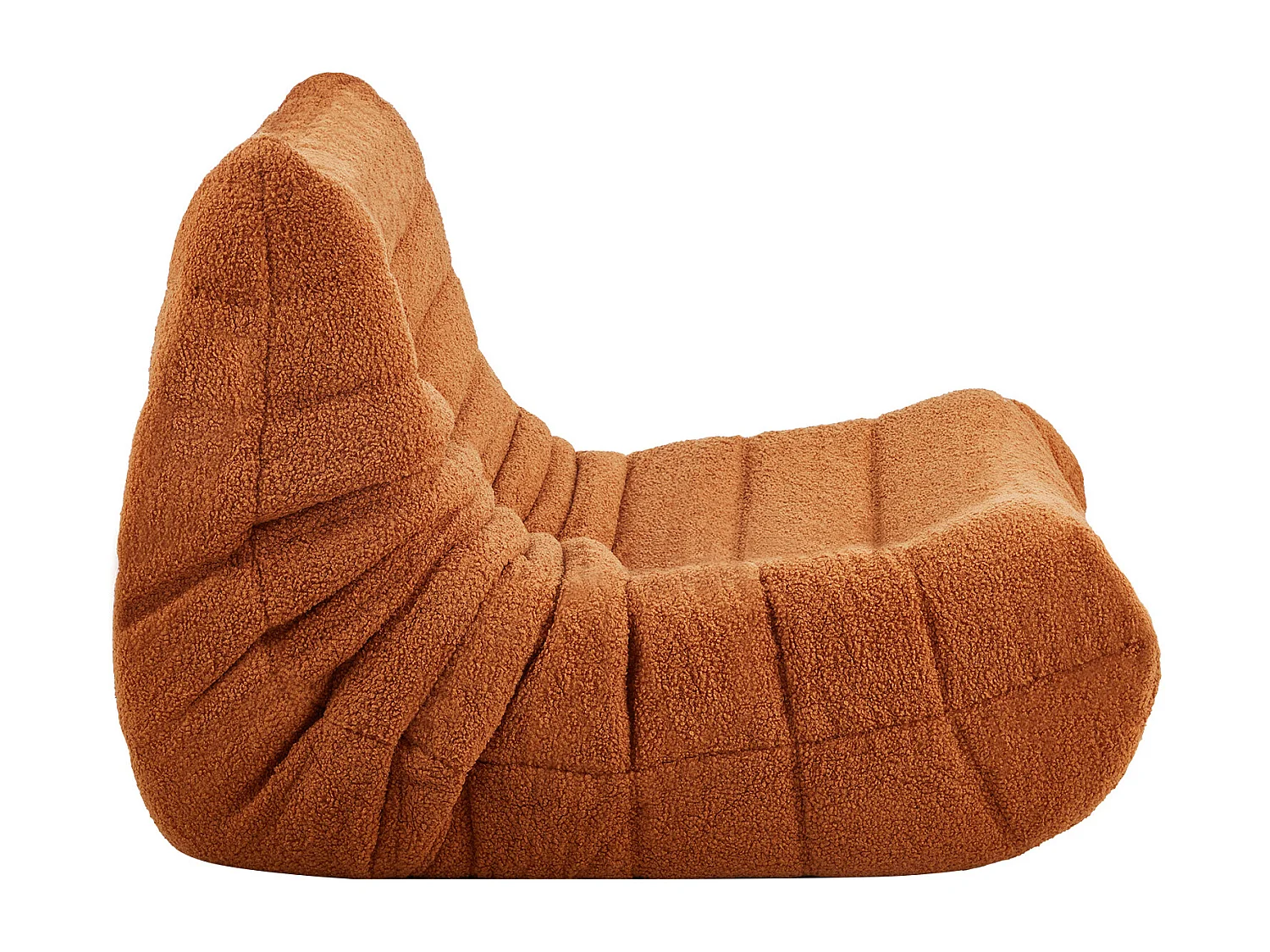 Pouf en L SucceBuy, Mousse à Mémoire de Forme 25D, Accoudoirs Souples Poche de Rangement, Housse en Velours Teddy, Marron