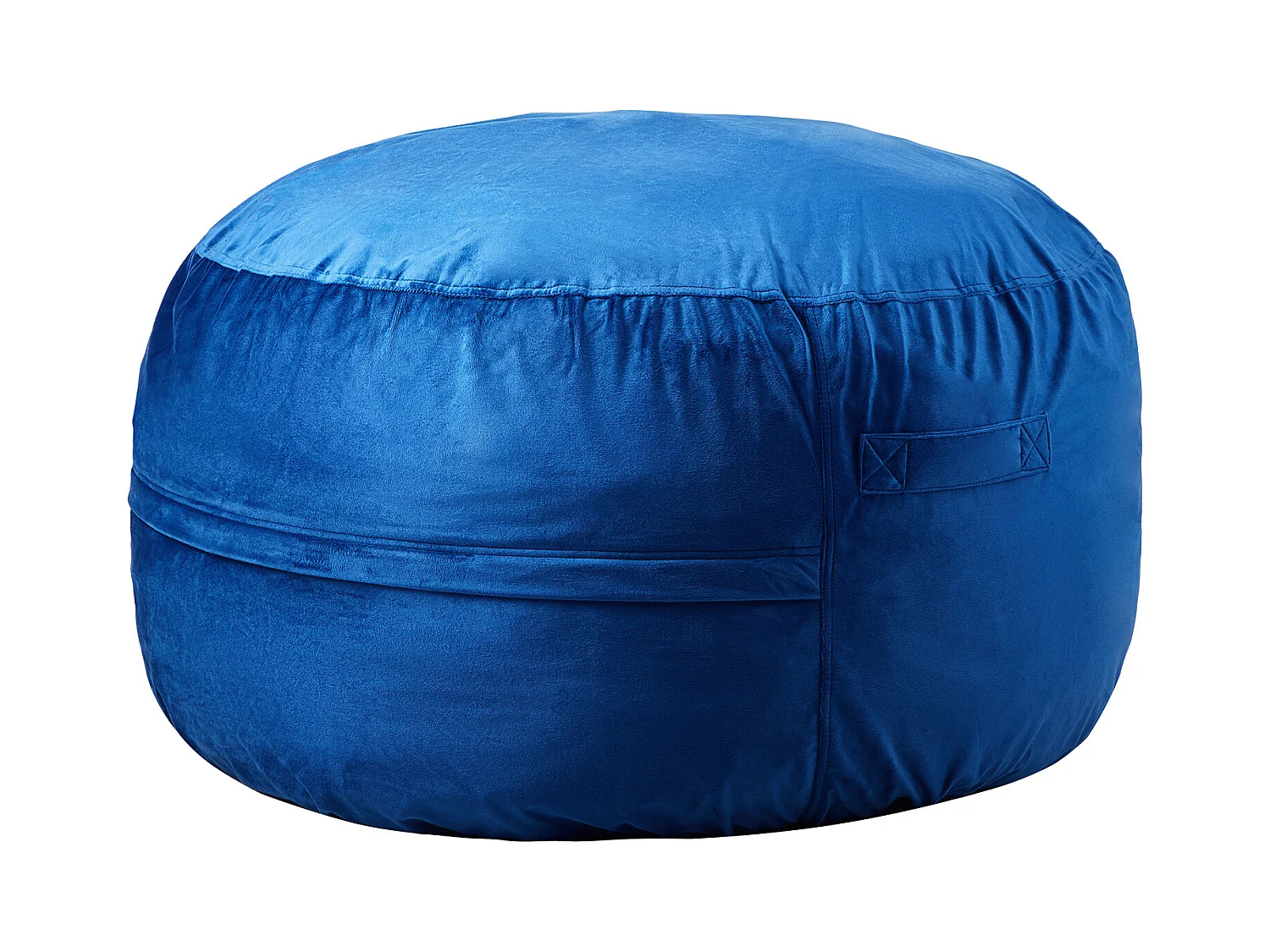 Pouf Rond SucceBuy de 90 cm - Housse Amovible et Lavable. Rempli de Mousse à Mémoire de Forme 25D, Velours Hollandais Doux, Bleu