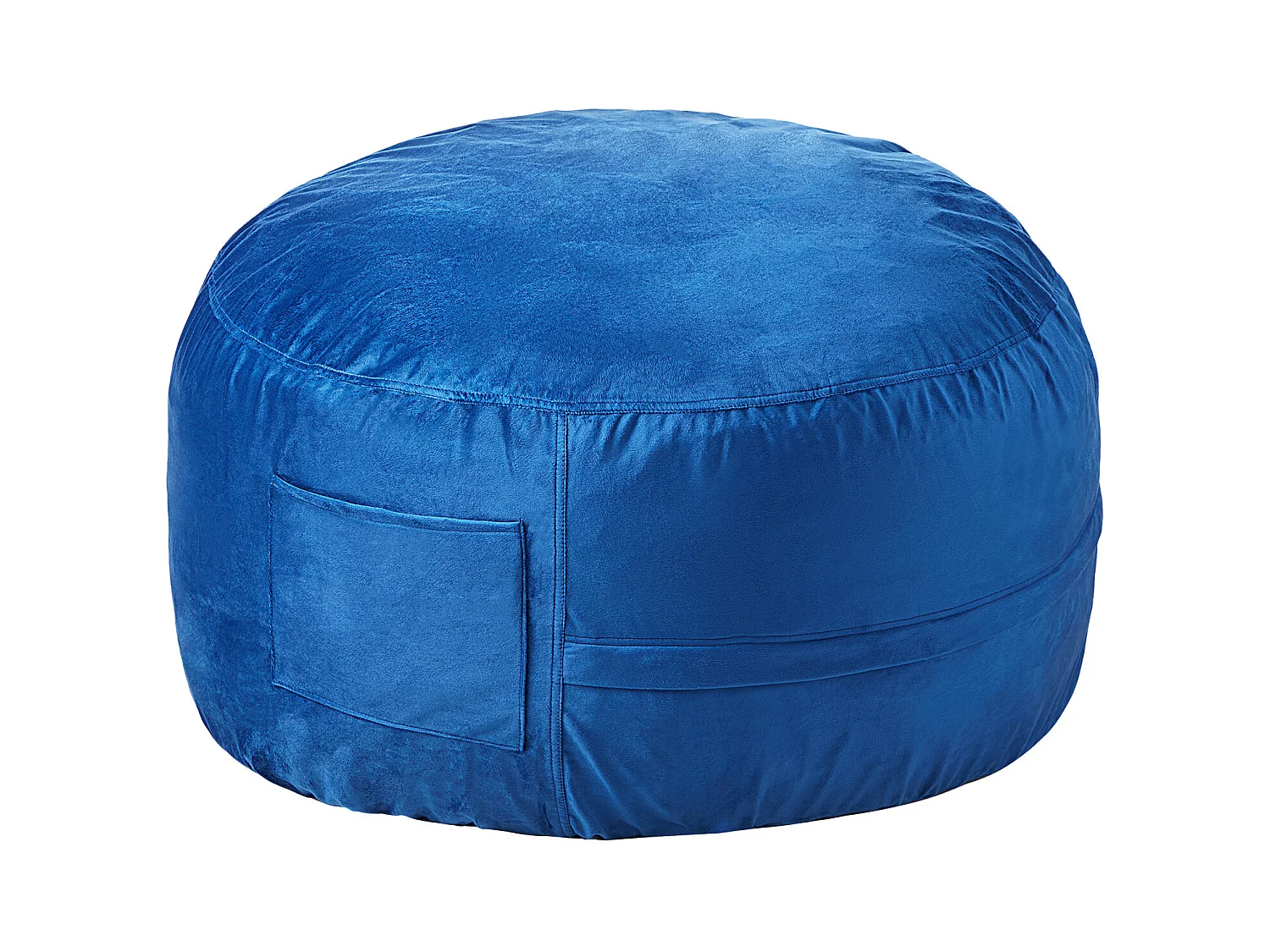 Pouf Rond SucceBuy de 90 cm - Housse Amovible et Lavable. Rempli de Mousse à Mémoire de Forme 25D, Velours Hollandais Doux, Bleu