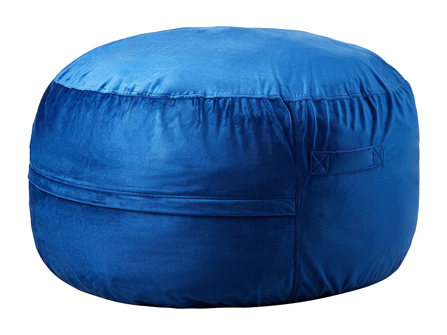 Pouf Rond SucceBuy de 90 cm - Housse Amovible et Lavable. Rempli de Mousse à Mémoire de Forme 25D, Velours Hollandais Doux, Bleu