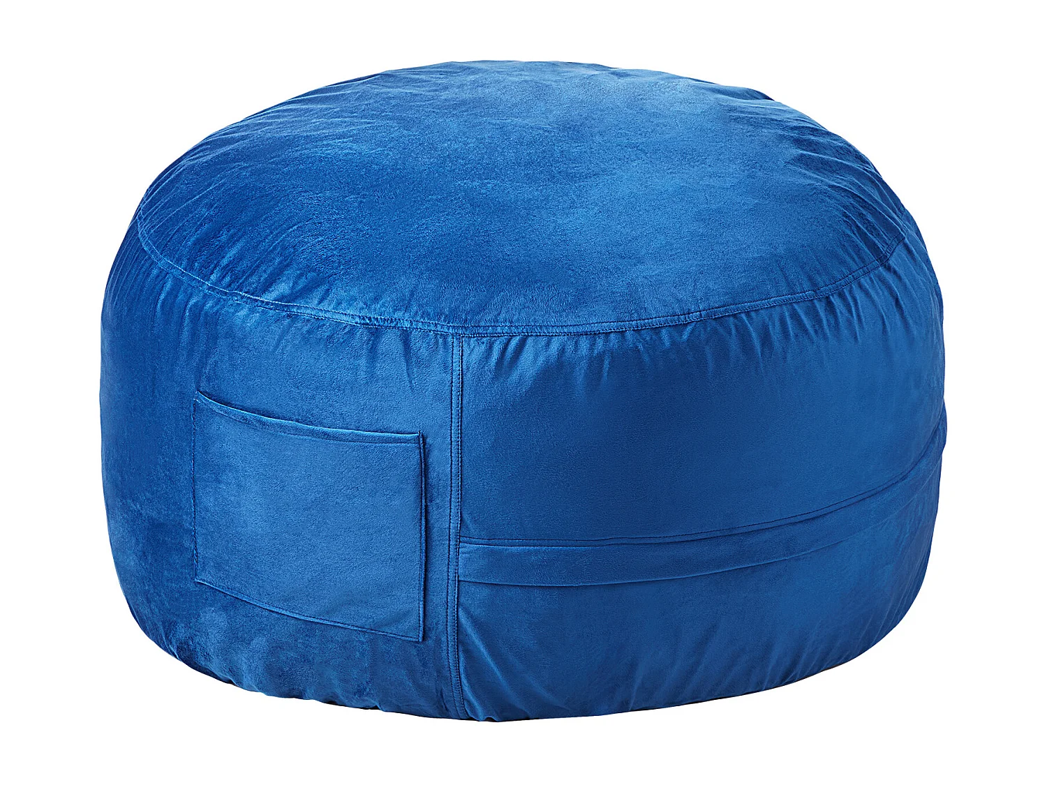 Pouf Rond SucceBuy de 90 cm - Housse Amovible et Lavable. Rempli de Mousse à Mémoire de Forme 25D, Velours Hollandais Doux, Bleu