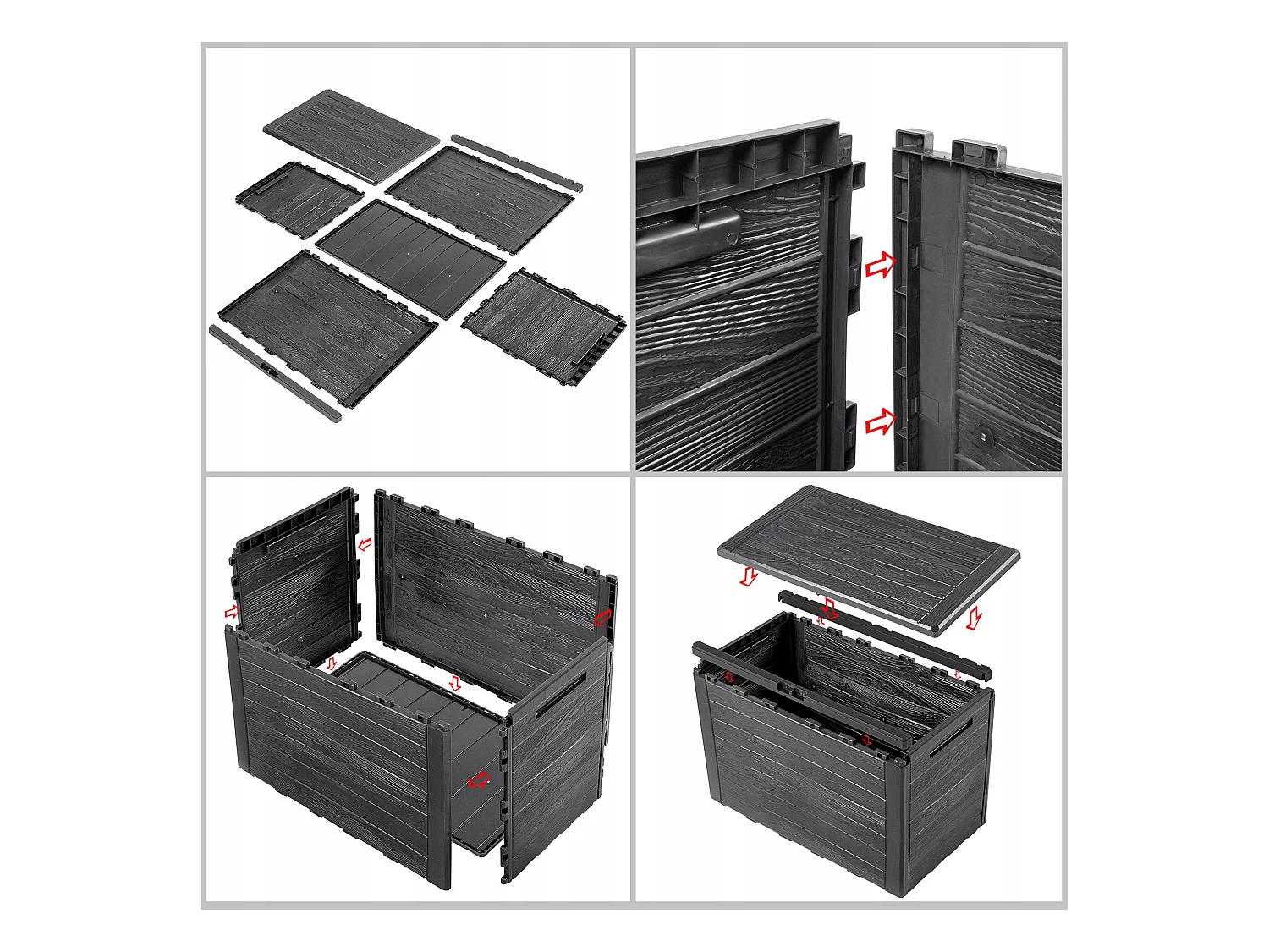 KADAX Skrzynia ogrodowa Grewena 190L, antracyt