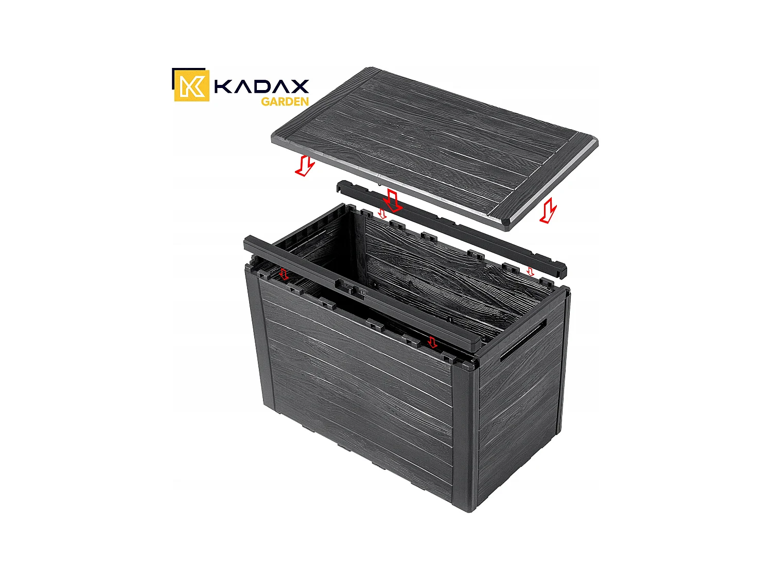 KADAX Skrzynia ogrodowa Grewena 190L, antracyt