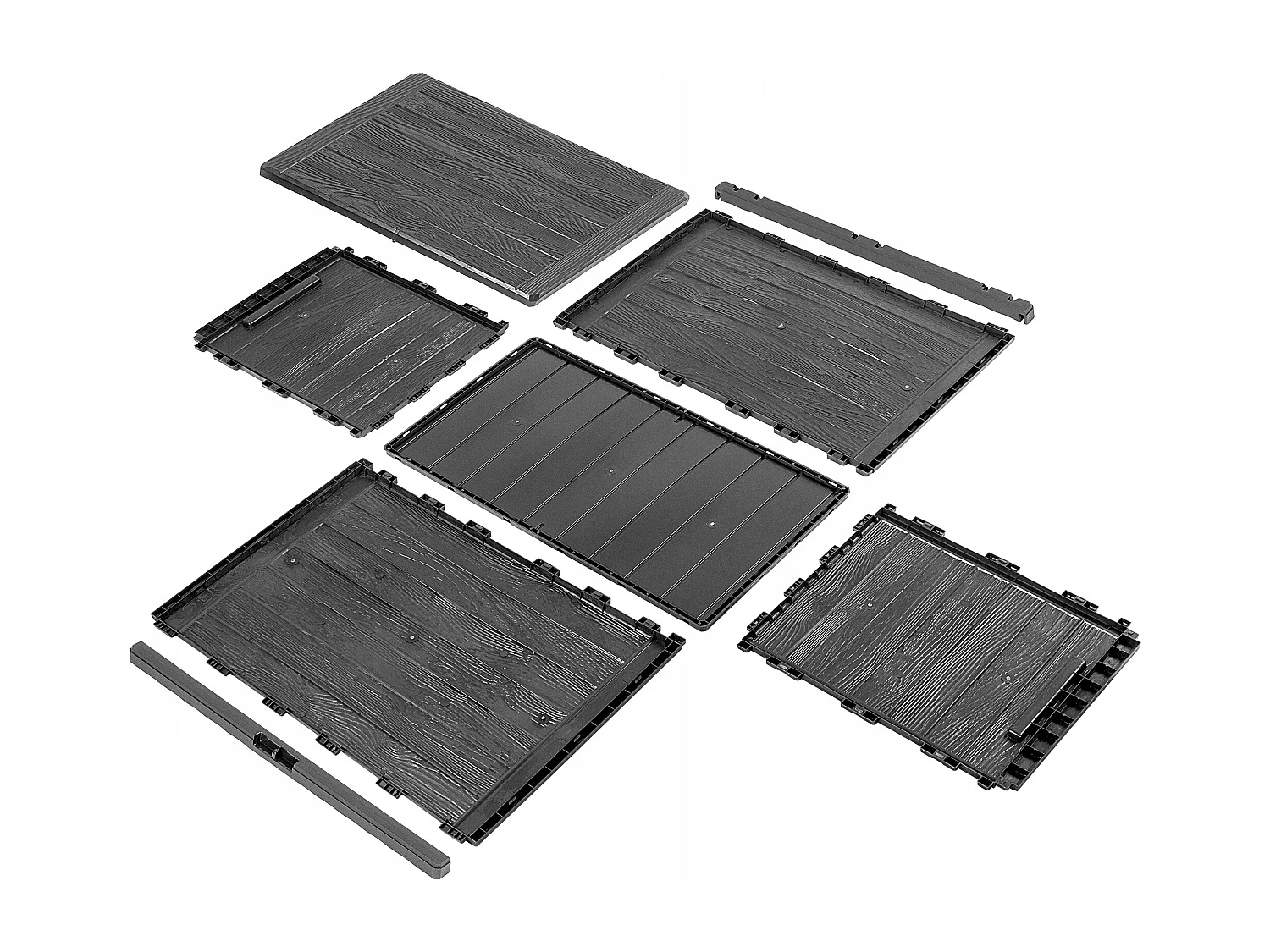 Coffre de jardin KADAX, coffre de rangement en plastique, coffre de jardin pour ranger coussins, jouets pour enfants et coussins d'assise (190 l, anthracite)