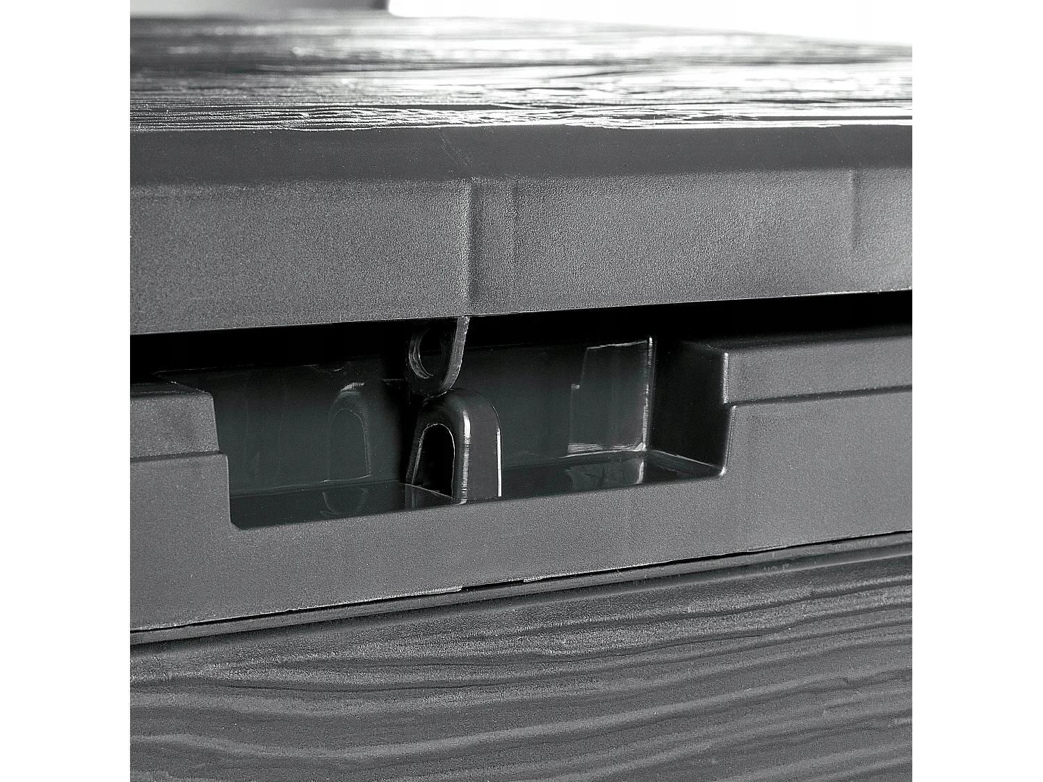 Coffre de jardin KADAX, coffre de rangement en plastique, coffre de jardin pour ranger coussins, jouets pour enfants et coussins d'assise (190 l, anthracite)