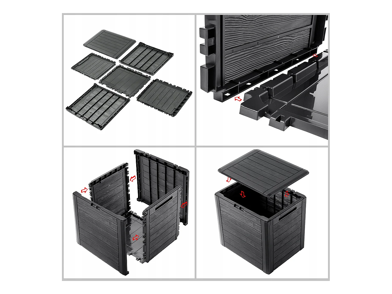 KADAX Skrzynia ogrodowa Grewena 140L, antracyt