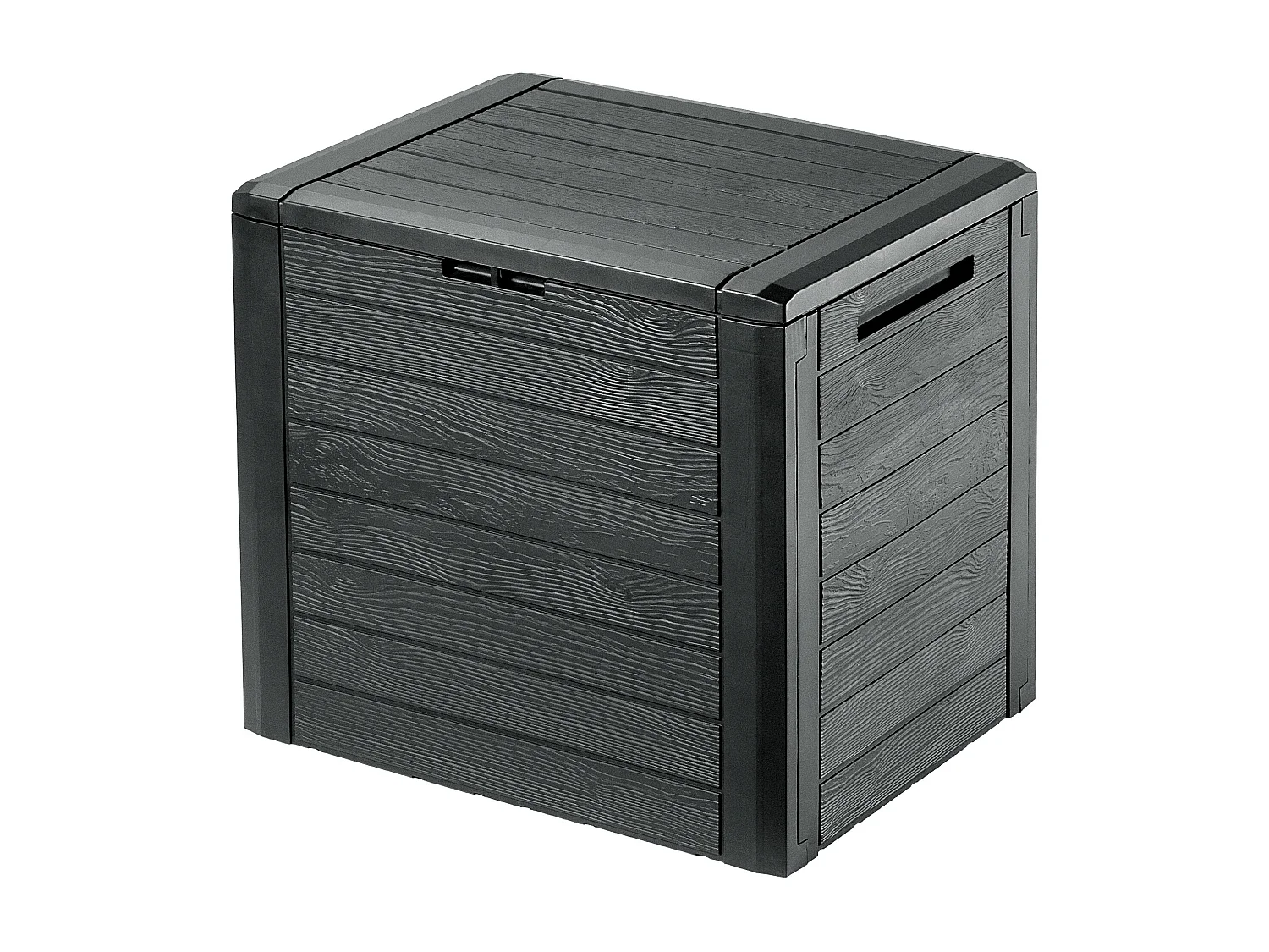Coffre de jardin KADAX, coffre de rangement en plastique, coffre de jardin pour ranger coussins, jouets pour enfants et coussins d'assise (140 l, anthracite)