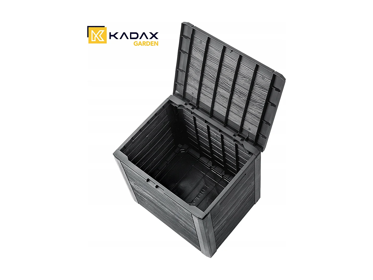 Coffre de jardin KADAX, coffre de rangement en plastique, coffre de jardin pour ranger coussins, jouets pour enfants et coussins d'assise (140 l, anthracite)