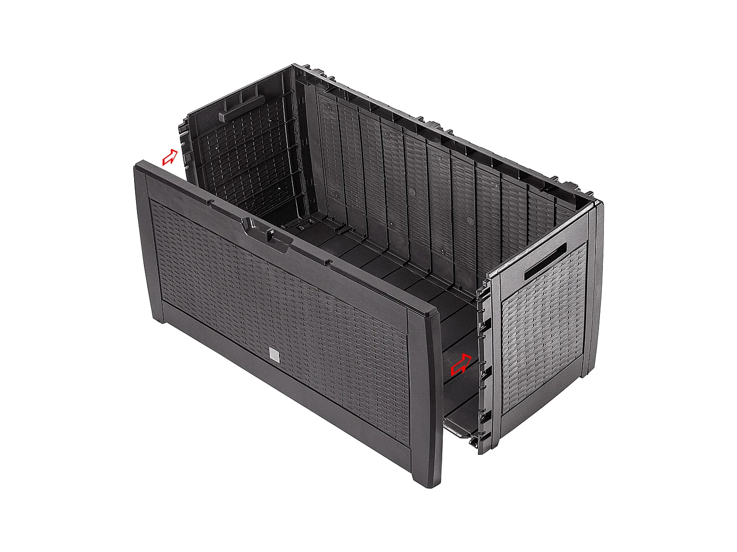 KADAX Tuinkist, 119 x 48 x 60 cm, opbergdoos van kunststof, 310 l tuinkist voor het opbergen van kussens, kinderspeelgoed en zitkussens (310 l, donkerbruin)