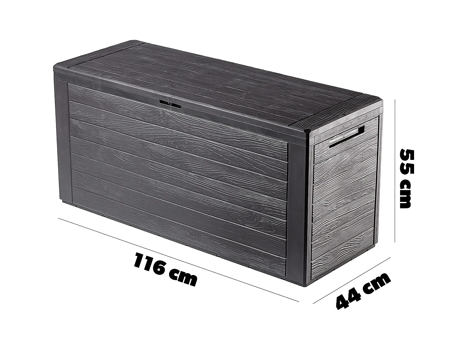 KADAX Baule da giardino per balcone 280 l per giardino balcone terrazza marrone