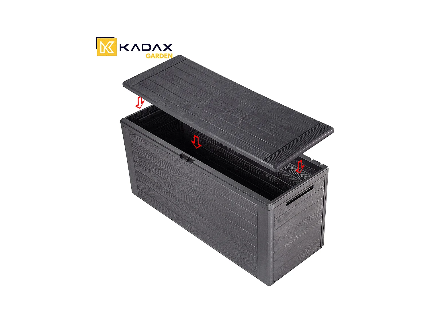 KADAX Baule da giardino per balcone 280 l per giardino balcone terrazza marrone