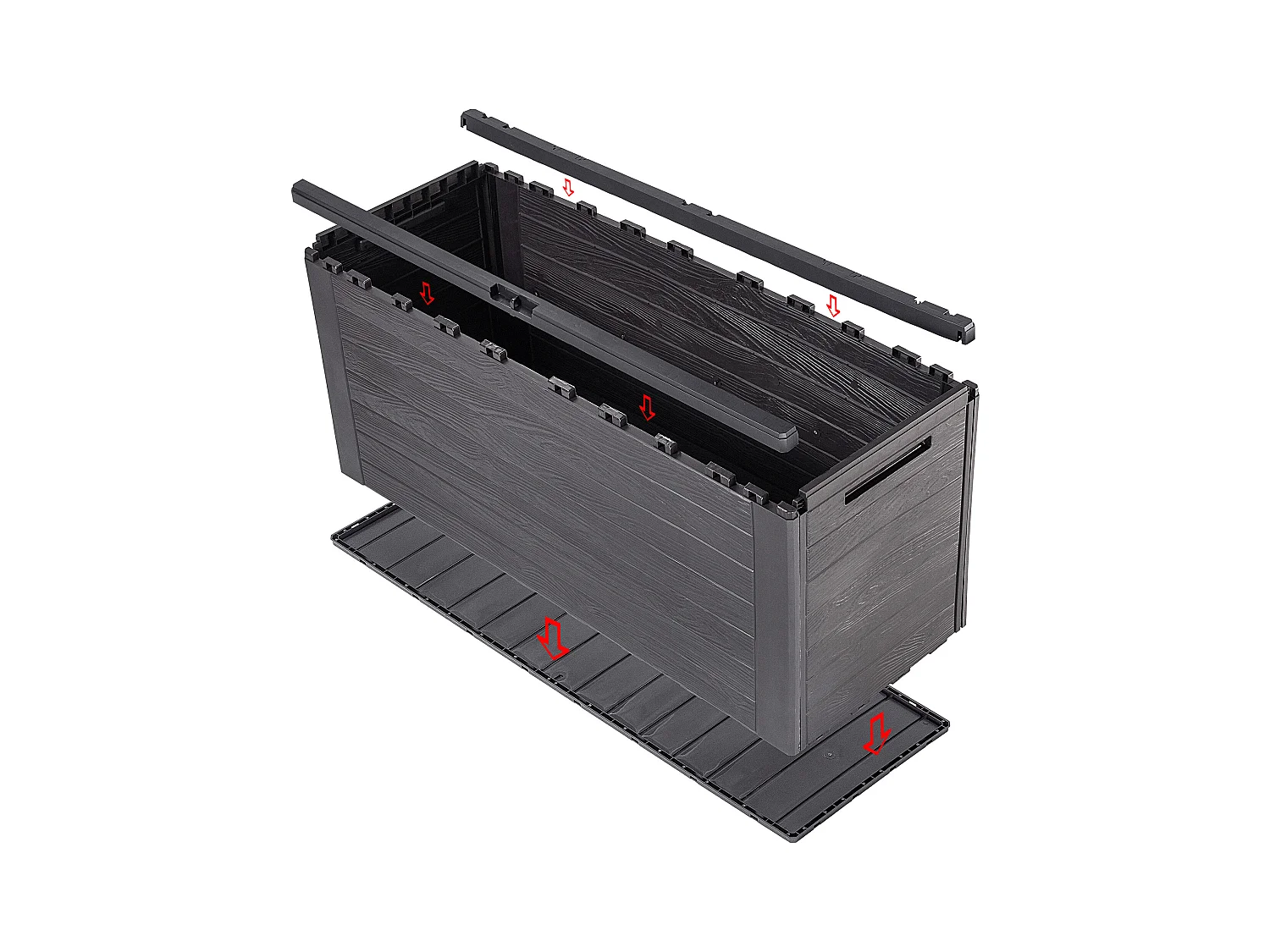 KADAX Baule da giardino per balcone 280 l per giardino balcone terrazza marrone