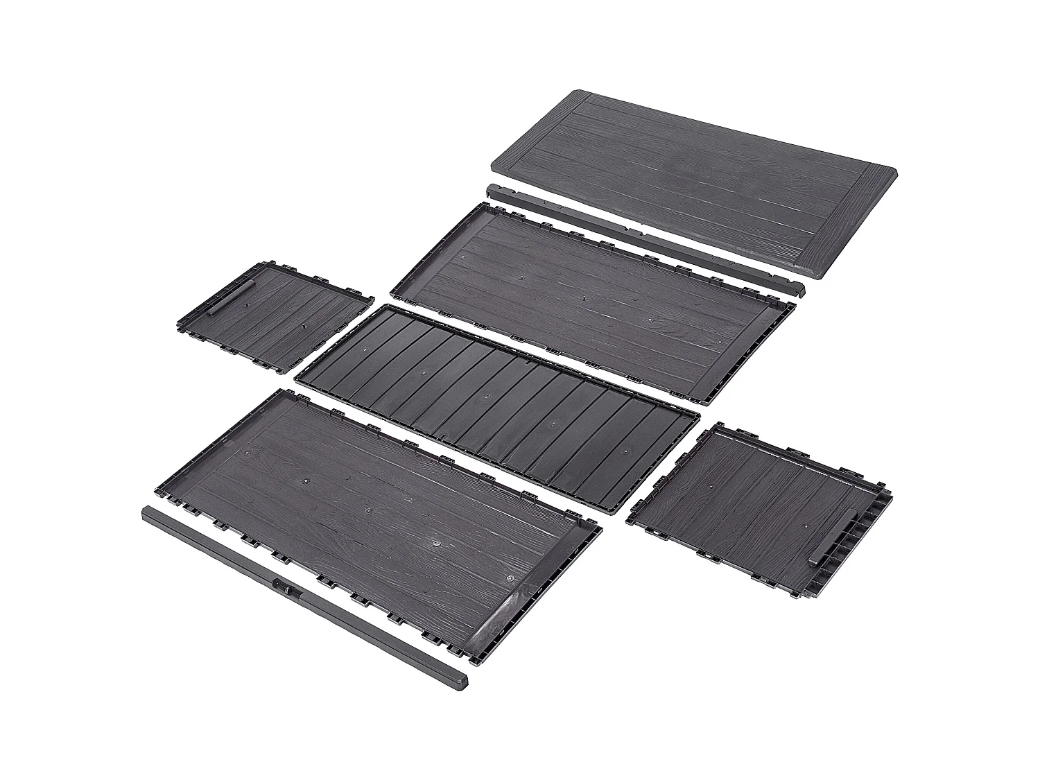 KADAX Baule da giardino per balcone 280 l per giardino balcone terrazza marrone