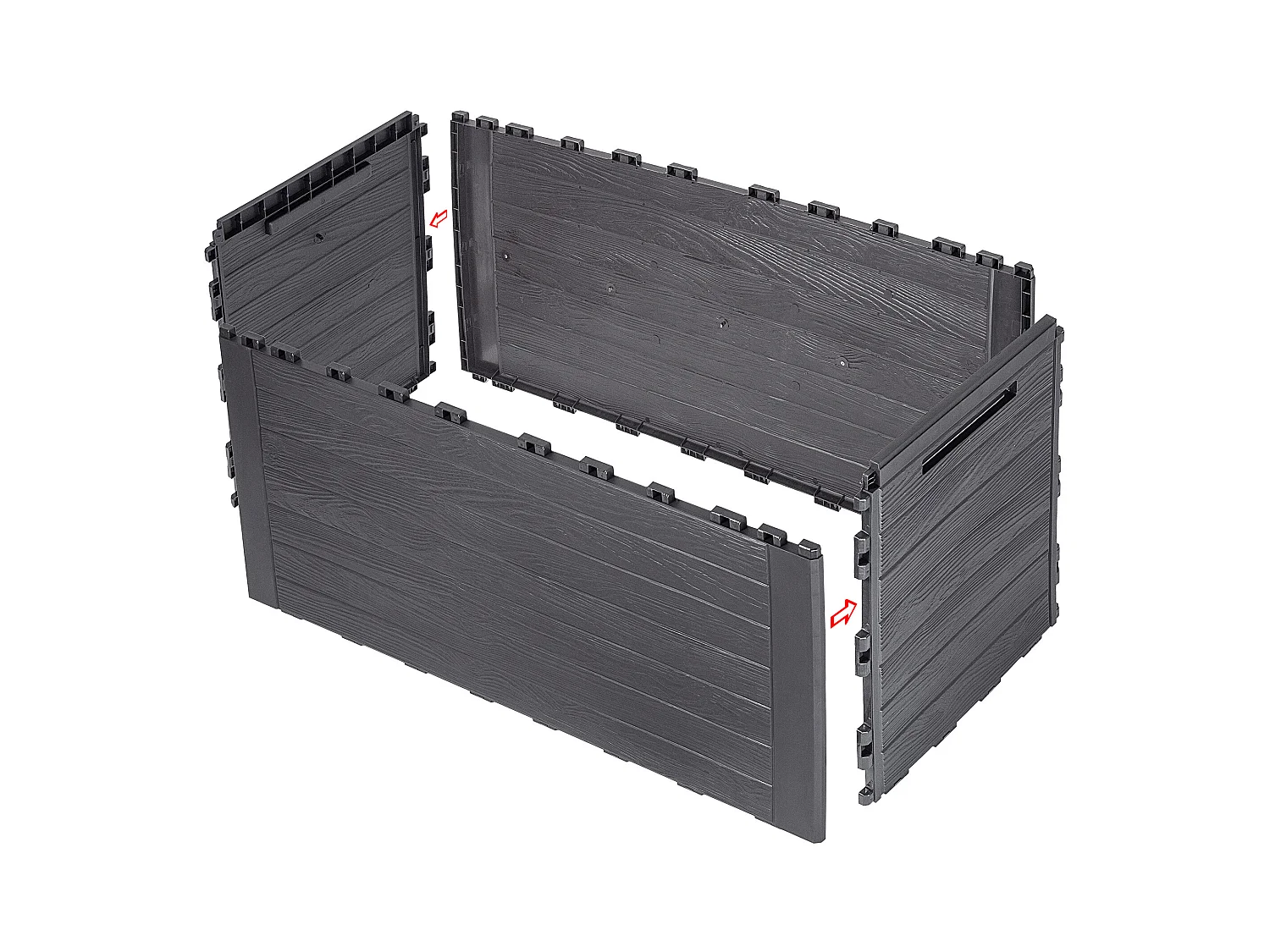 KADAX Baule da giardino per balcone 280 l per giardino balcone terrazza marrone