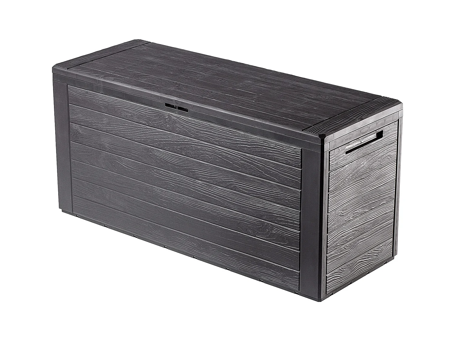 Coffre de jardin KADAX, coffre de rangement en plastique, coffre de jardin pour ranger coussins, jouets pour enfants et coussins d'assise (280 litres, marron foncé)