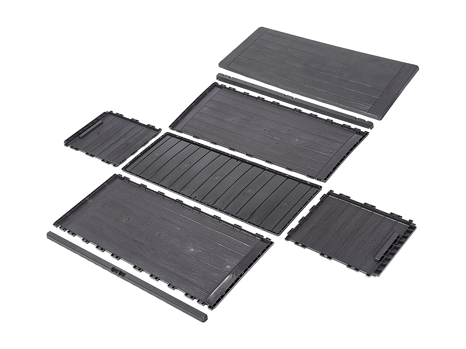 Coffre de jardin KADAX, coffre de rangement en plastique, coffre de jardin pour ranger coussins, jouets pour enfants et coussins d'assise (280 litres, marron foncé)