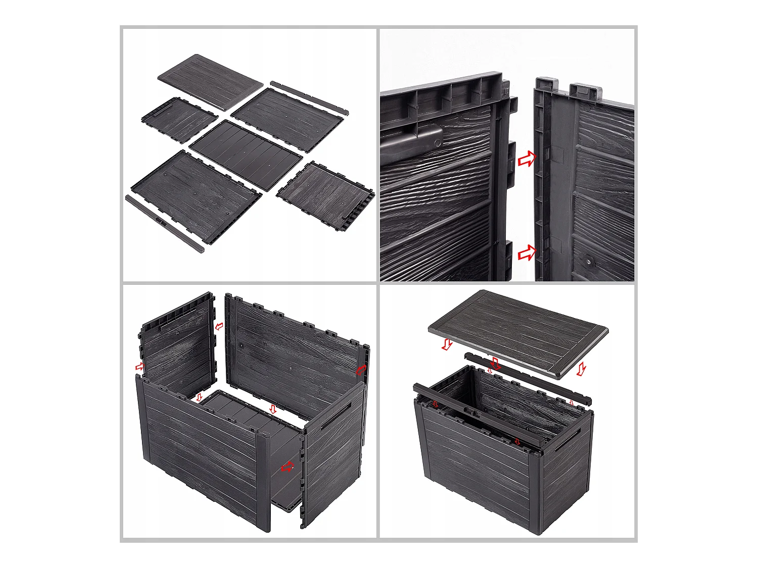 KADAX Skrzynia ogrodowa Grewena 190L, ciemny brąz