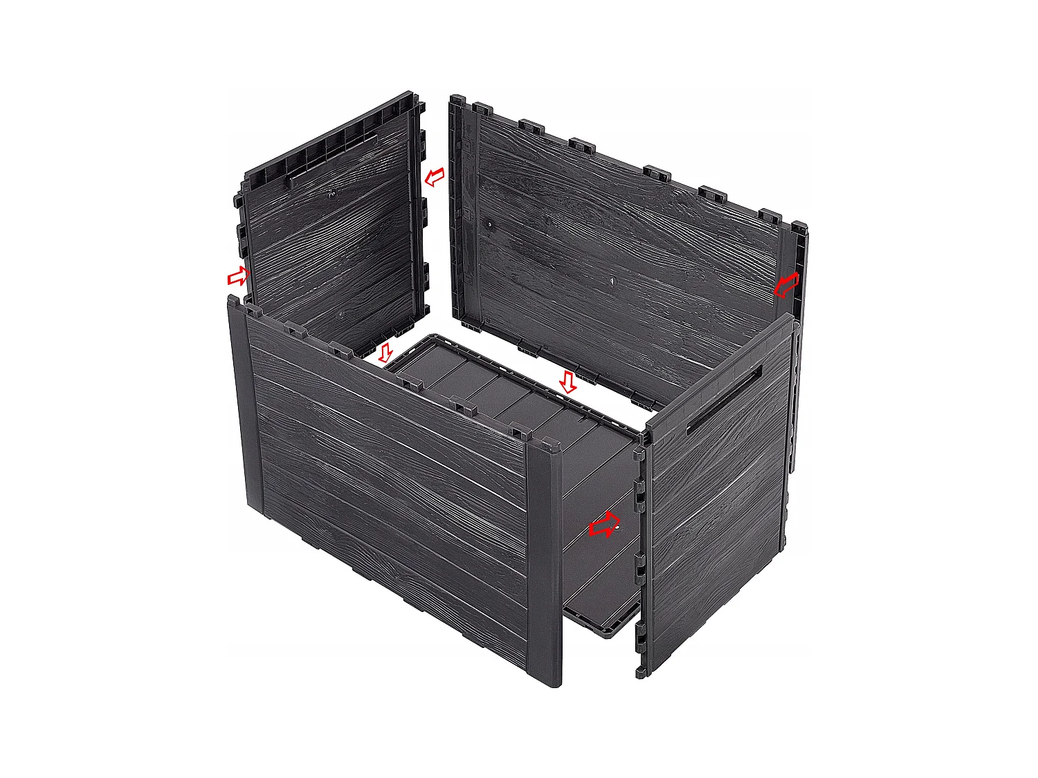 KADAX Skrzynia ogrodowa Grewena 190L, ciemny brąz