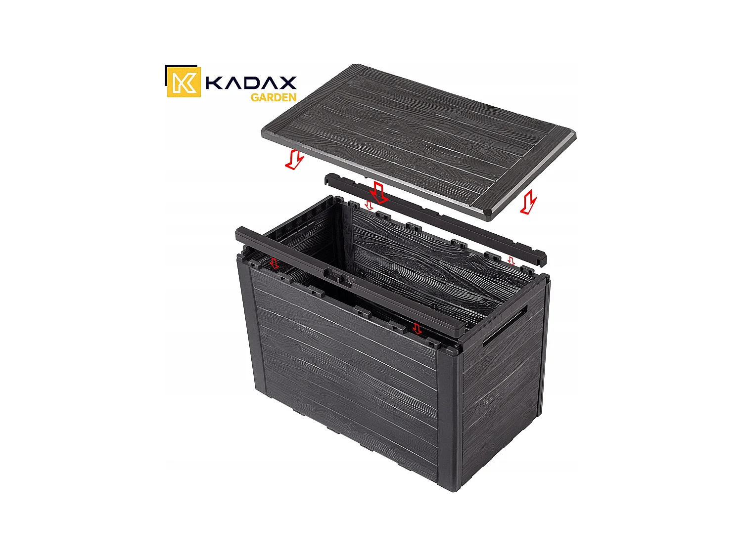 KADAX Skrzynia ogrodowa Grewena 190L, ciemny brąz
