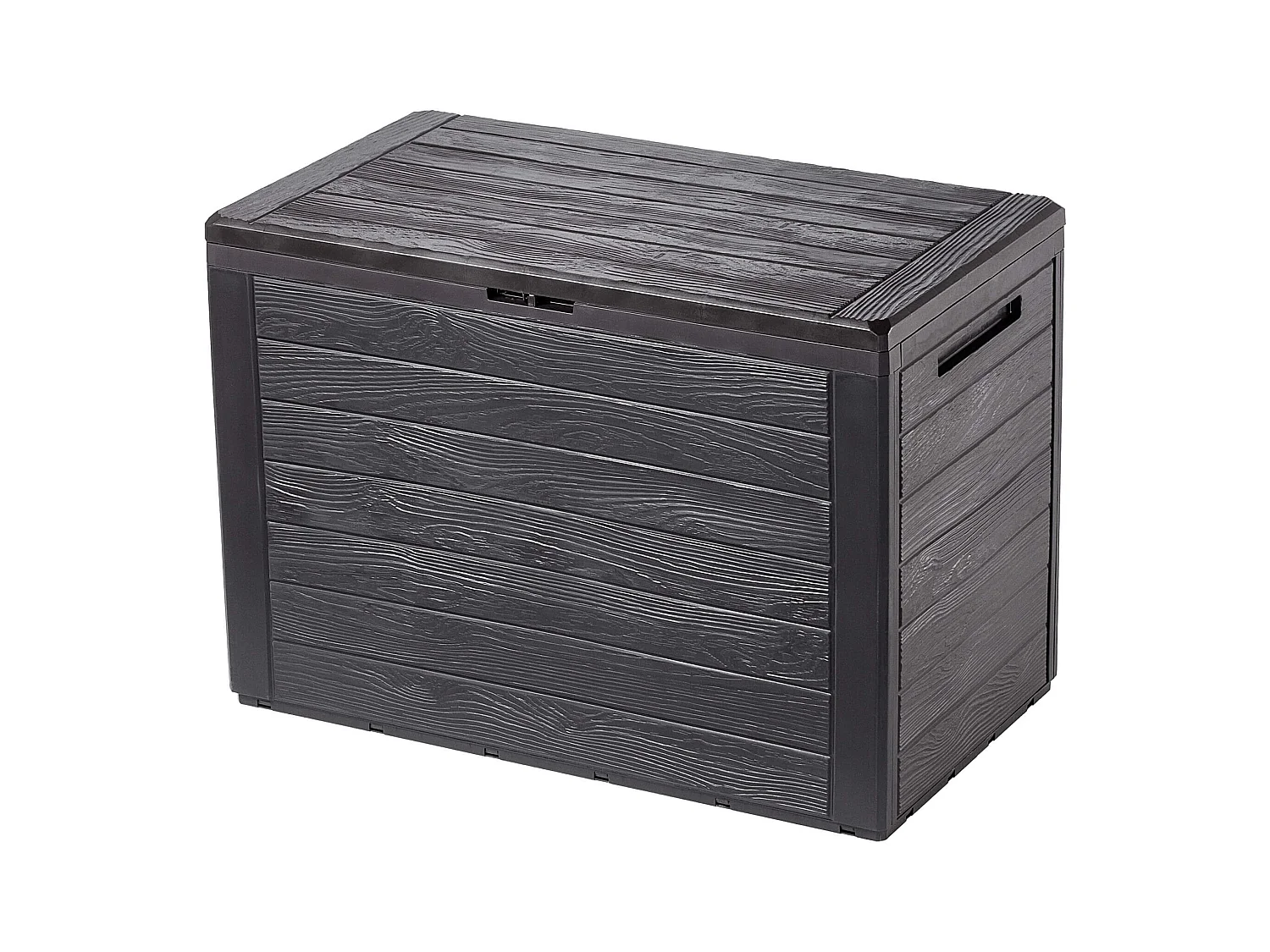 Coffre de jardin KADAX, coffre de rangement en plastique, coffre de jardin pour ranger coussins, jouets pour enfants et coussins d'assise (190 l, marron foncé)