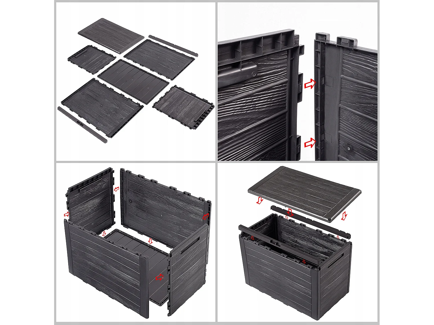 KADAX Skrzynia ogrodowa Grewena 190L, ciemny brąz