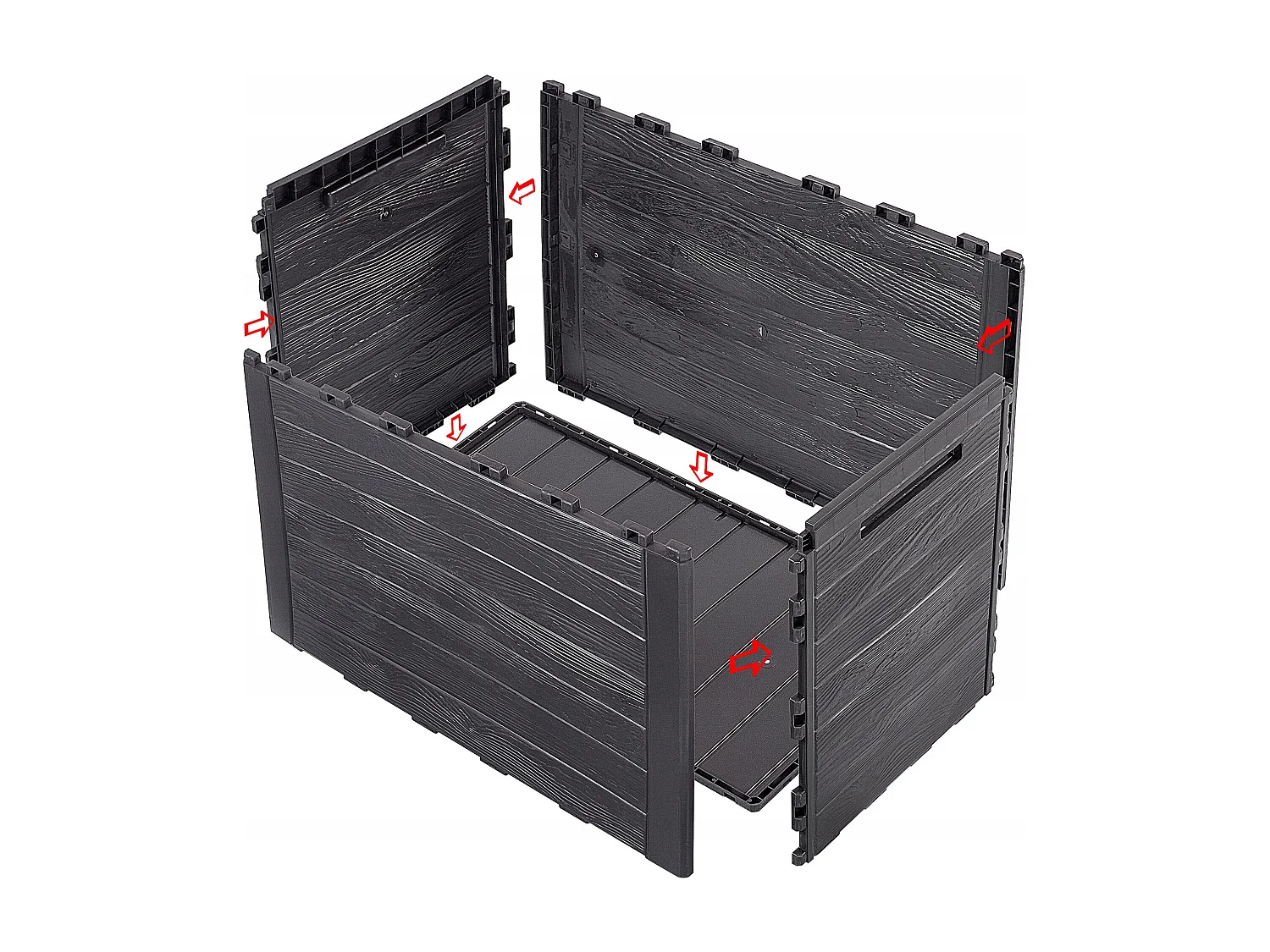 KADAX Skrzynia ogrodowa Grewena 190L, ciemny brąz