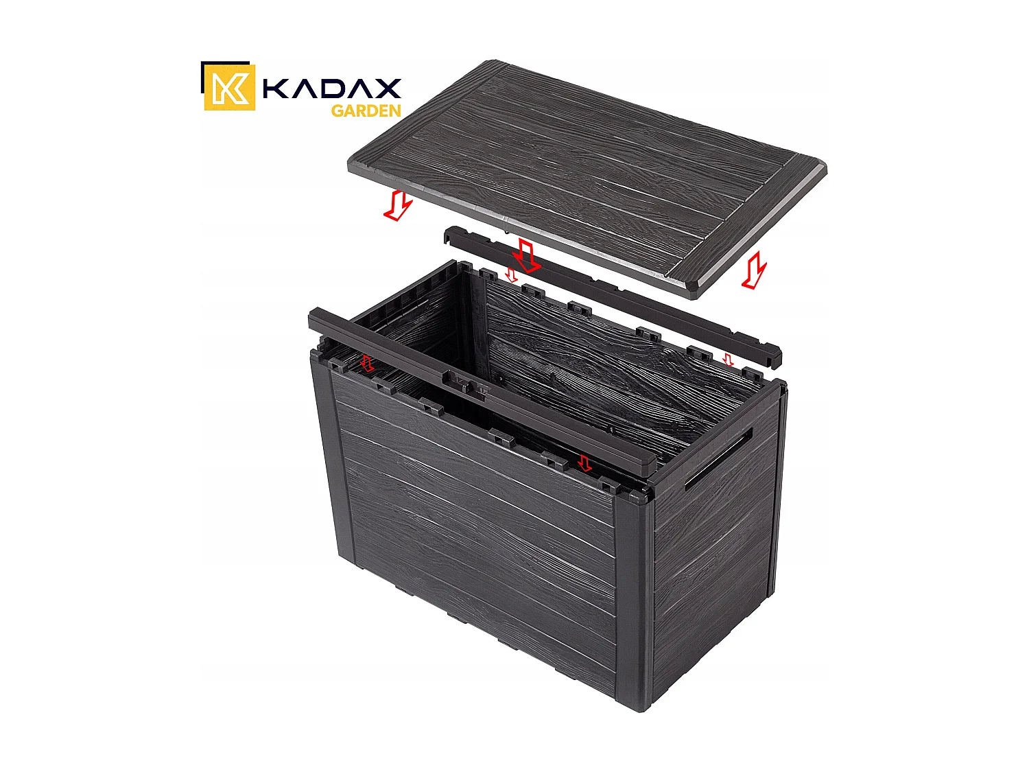 KADAX Skrzynia ogrodowa Grewena 190L, ciemny brąz