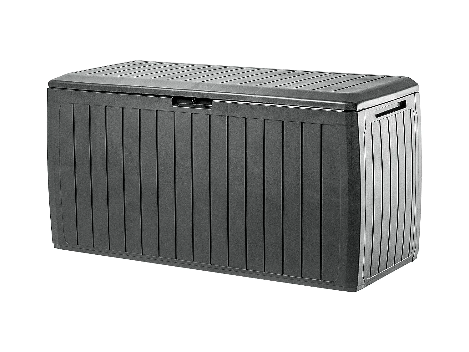 KADAX Tuinkist, 116,6 x 47 x 59,5 cm, opbergdoos van kunststof, 290 liter, met handgrepen en sluiting, tuinbox voor het opbergen van kussens, 290 l, antraciet