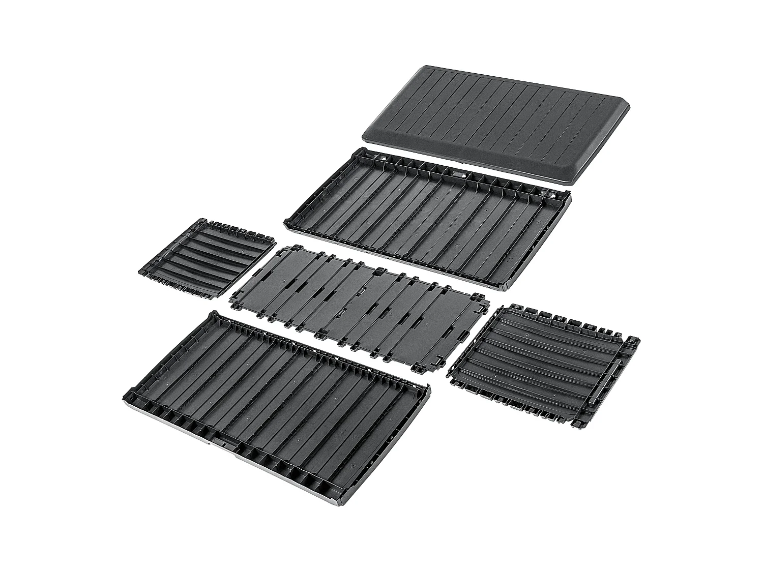 KADAX Tuinkist, 116,6 x 47 x 59,5 cm, opbergdoos van kunststof, 290 liter, met handgrepen en sluiting, tuinbox voor het opbergen van kussens, 290 l, antraciet