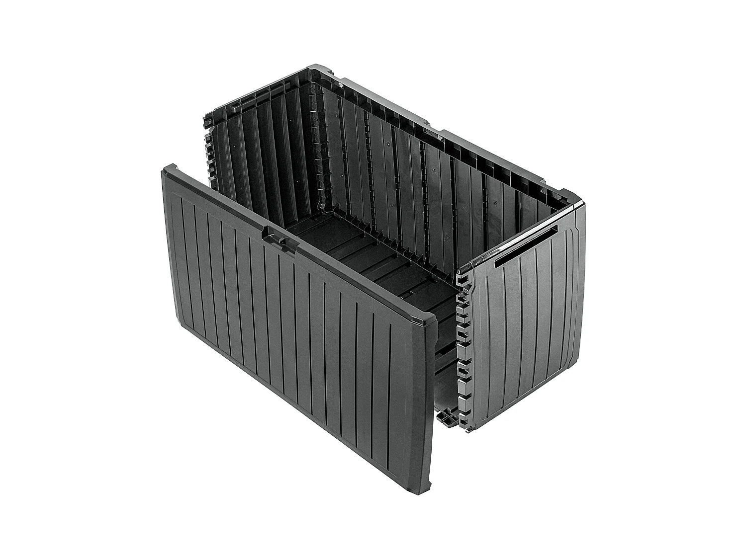 KADAX Tuinkist, 116,6 x 47 x 59,5 cm, opbergdoos van kunststof, 290 liter, met handgrepen en sluiting, tuinbox voor het opbergen van kussens, 290 l, antraciet