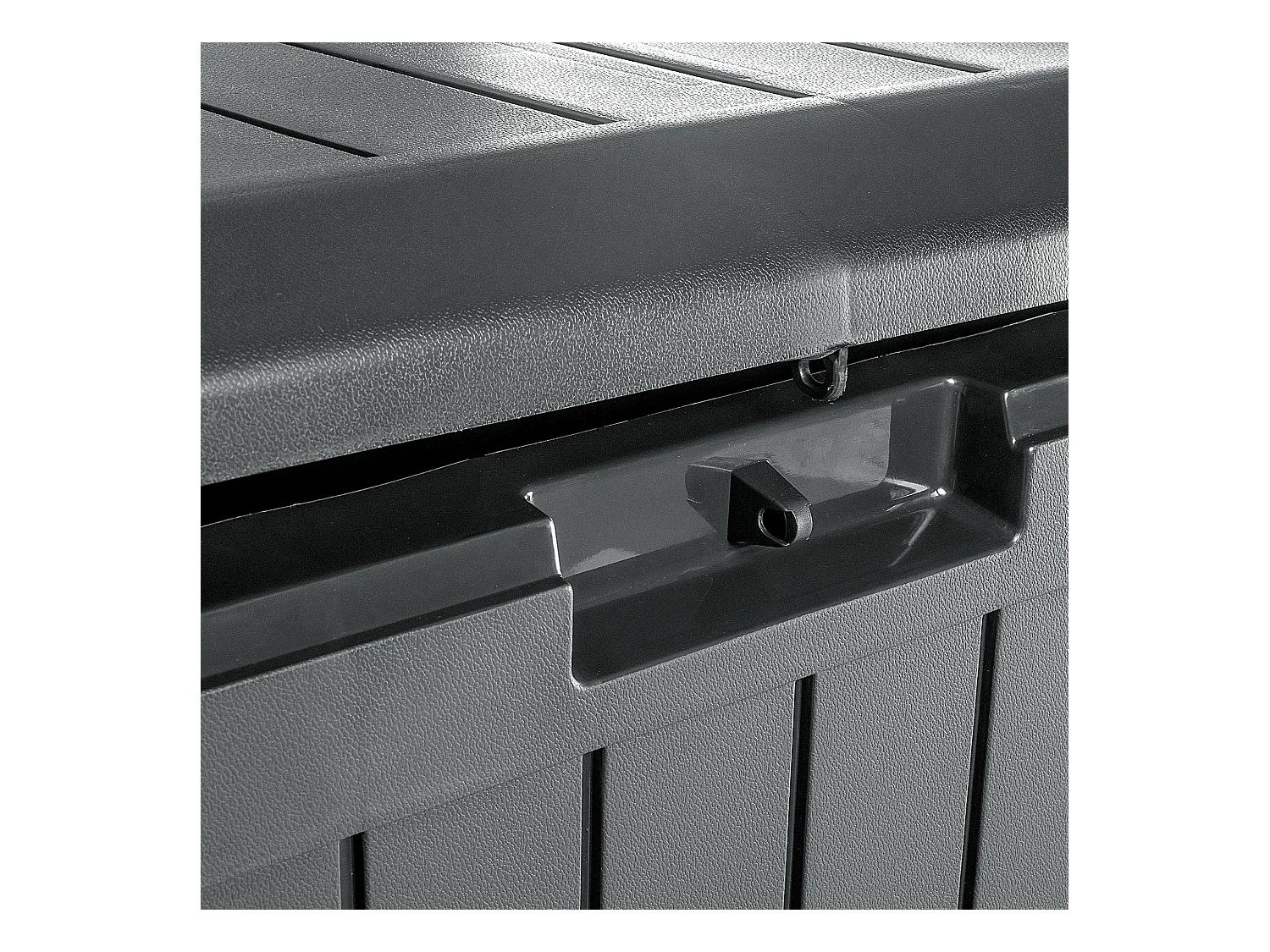 KADAX Tuinkist, 116,6 x 47 x 59,5 cm, opbergdoos van kunststof, 290 liter, met handgrepen en sluiting, tuinbox voor het opbergen van kussens, 290 l, antraciet