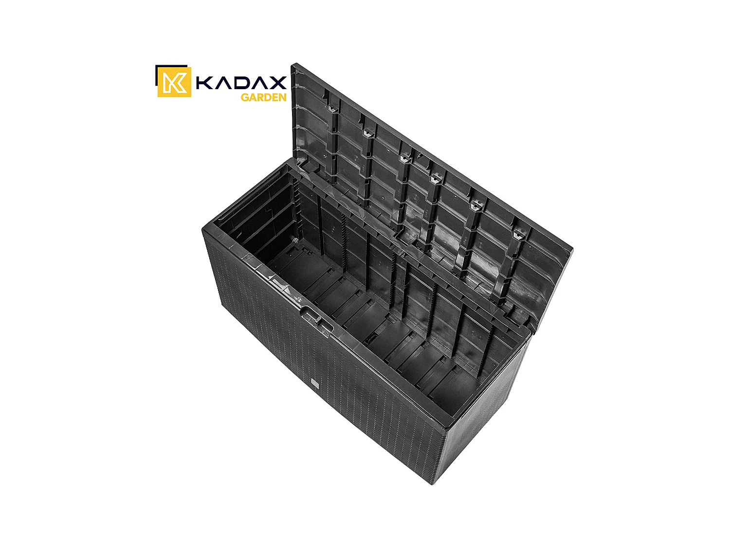 Coffre de jardin KADAX, 114 x 47 x 59,4 cm, coffre de rangement en plastique, 290 litres, avec poignées et fermeture (290 l, anthracite)