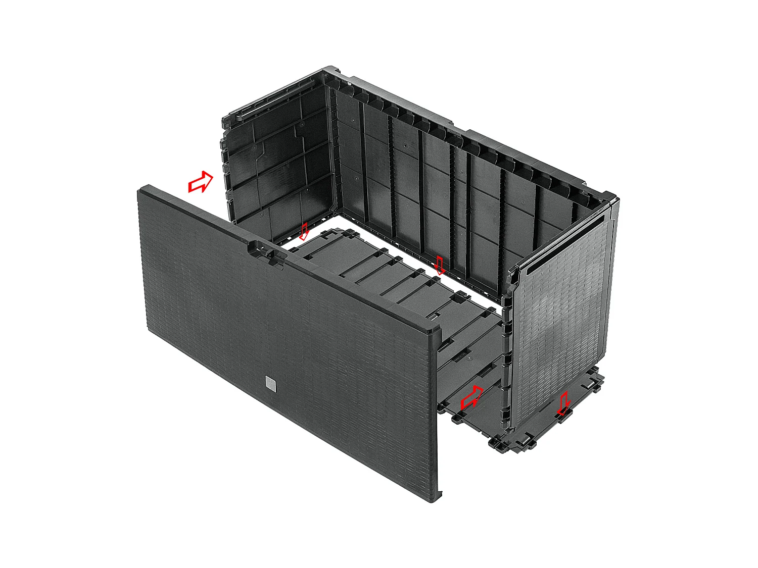 Coffre de jardin KADAX, 114 x 47 x 59,4 cm, coffre de rangement en plastique, 290 litres, avec poignées et fermeture (290 l, anthracite)