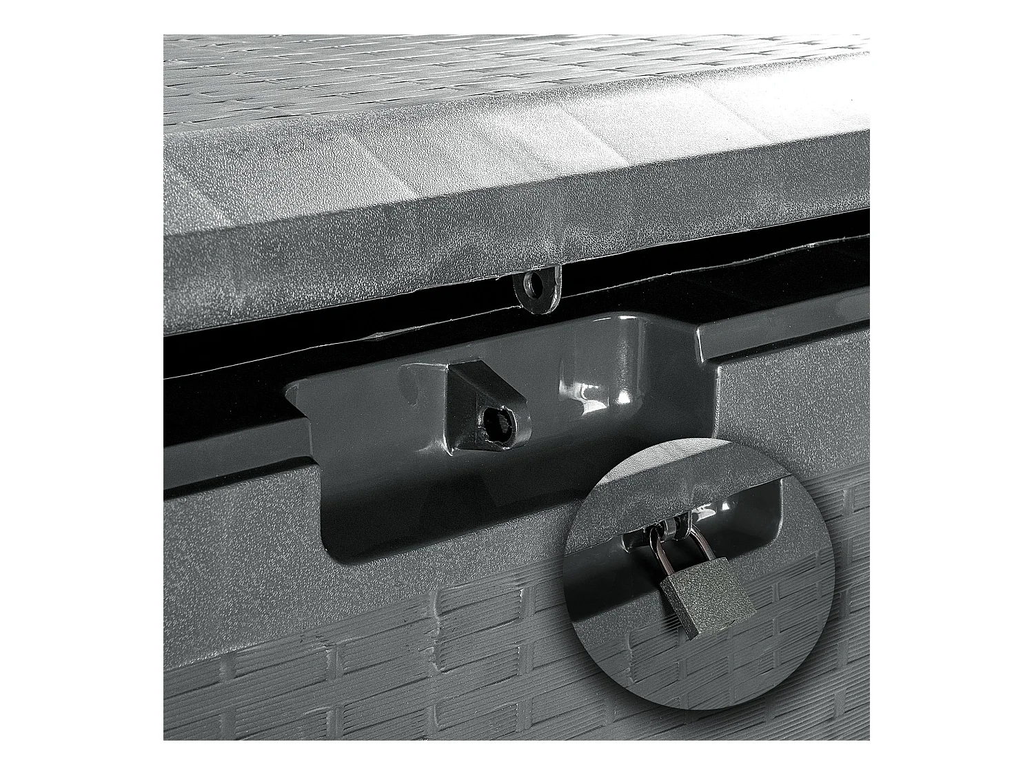 Coffre de jardin KADAX, 114 x 47 x 59,4 cm, coffre de rangement en plastique, 290 litres, avec poignées et fermeture (290 l, anthracite)