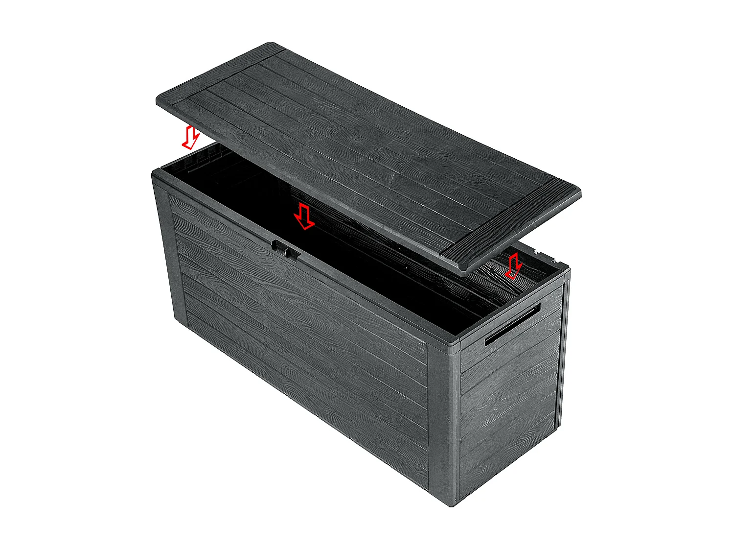 KADAX Coffre De Balcon De Jardin 280L Pour Balcon De Jardin Terrasse Anthracite