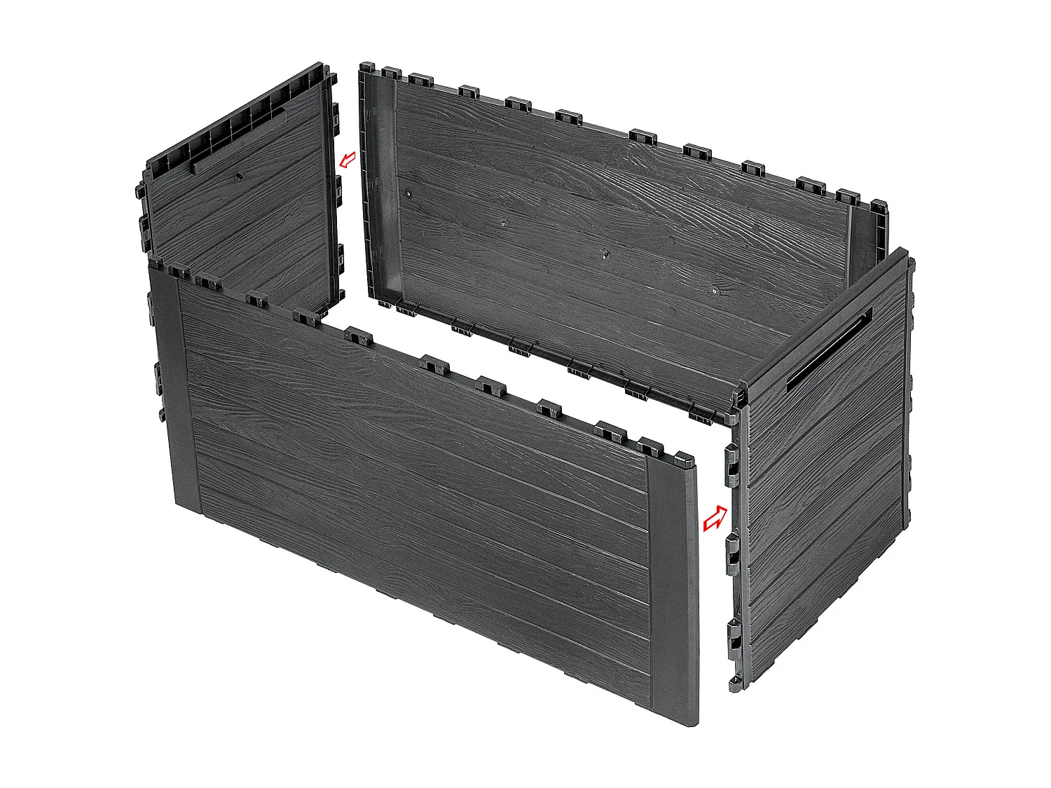 KADAX Coffre De Balcon De Jardin 280L Pour Balcon De Jardin Terrasse Anthracite