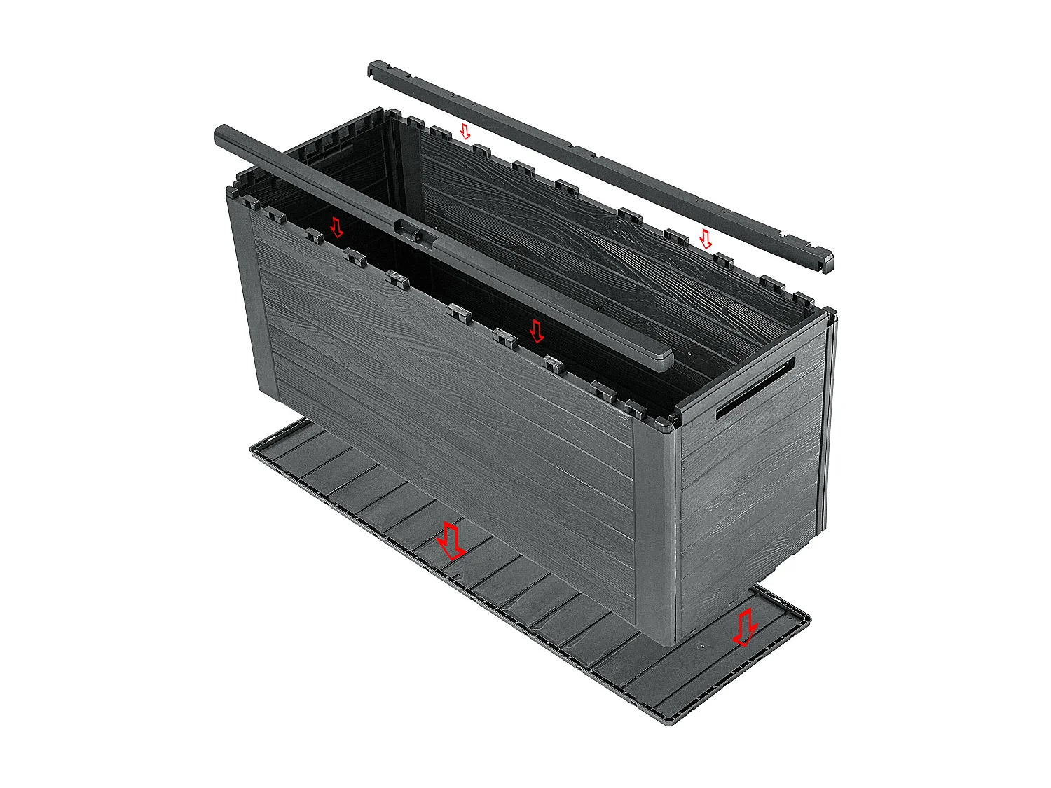 KADAX Coffre De Balcon De Jardin 280L Pour Balcon De Jardin Terrasse Anthracite