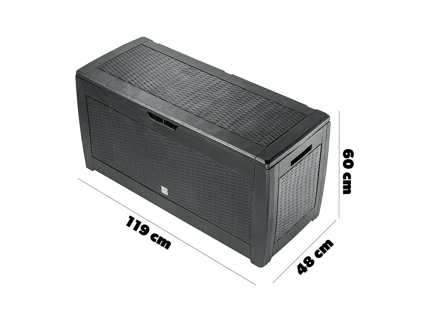 KADAX Baule da giardino per balcone e terrazza, 310 l, antracite