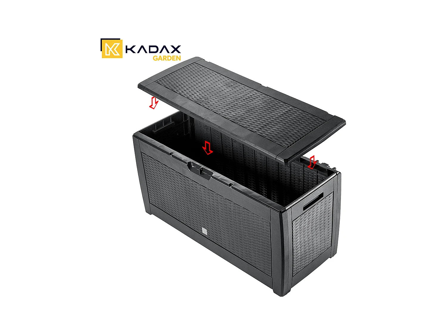 KADAX Baule da giardino per balcone e terrazza, 310 l, antracite