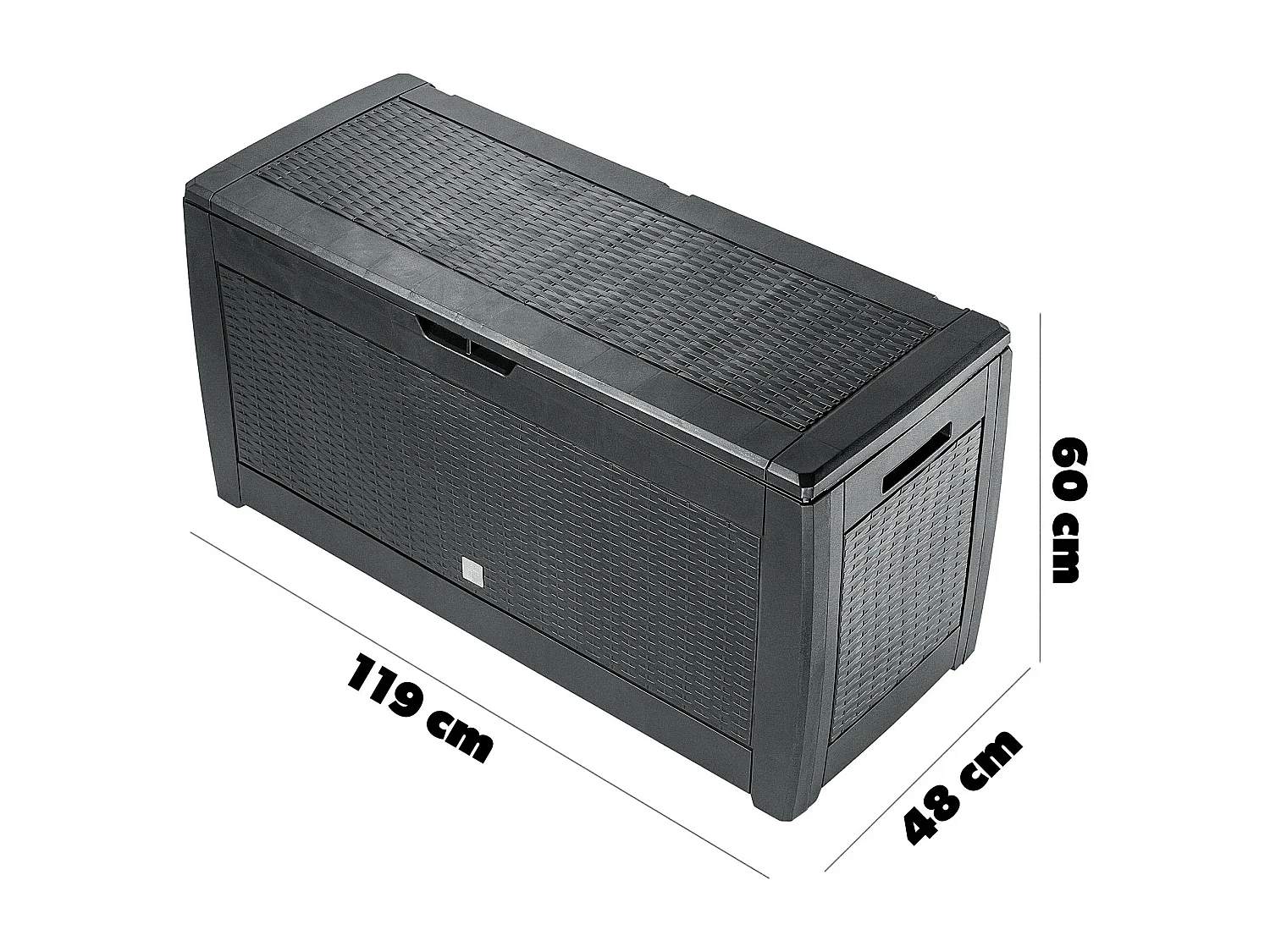 KADAX Baule da giardino per balcone e terrazza, 310 l, antracite