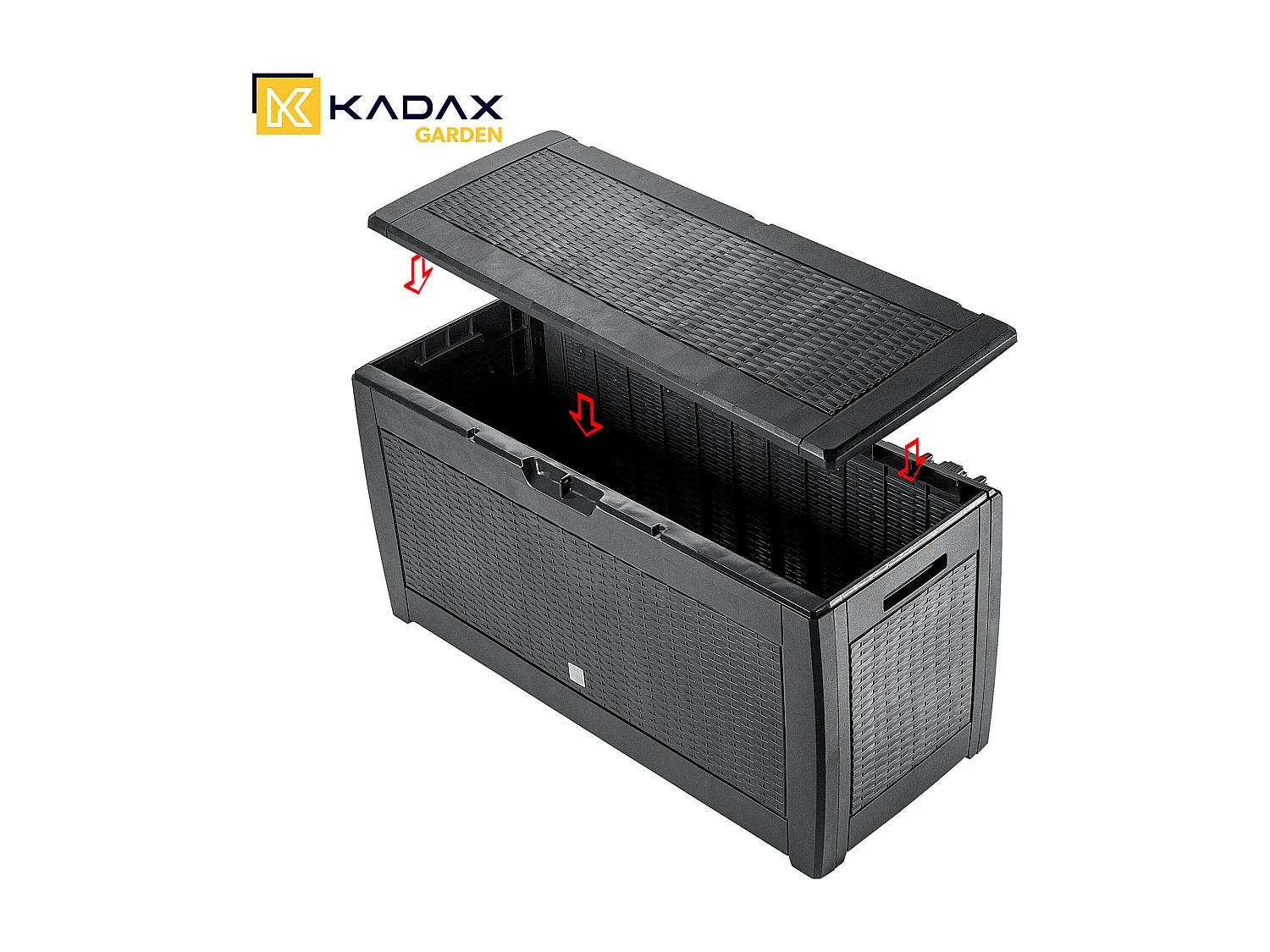 KADAX Baule da giardino per balcone e terrazza, 310 l, antracite