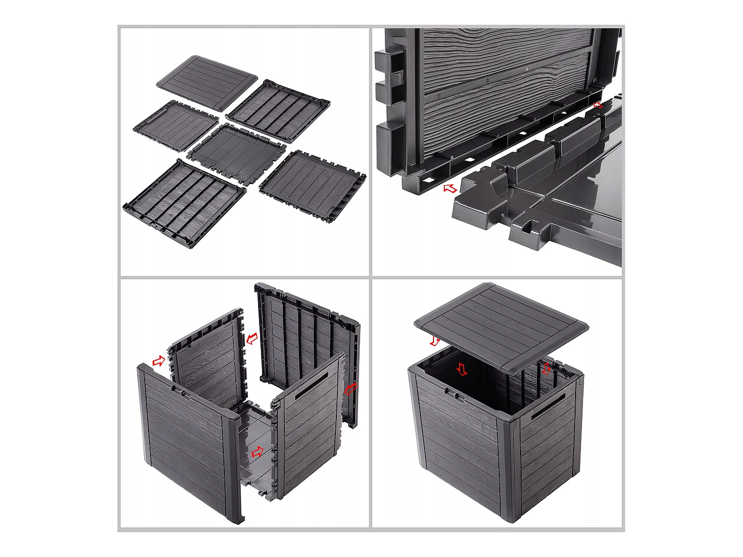 KADAX Skrzynia ogrodowa Grewena 140L, ciemny brąz