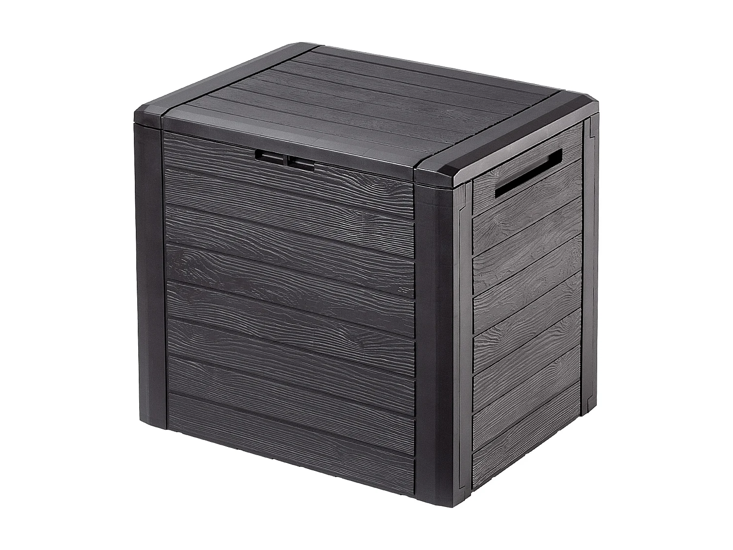 Coffre de jardin KADAX, coffre de rangement en plastique, coffre de jardin pour ranger coussins, jouets pour enfants et coussins d'assise (140 l, marron foncé)