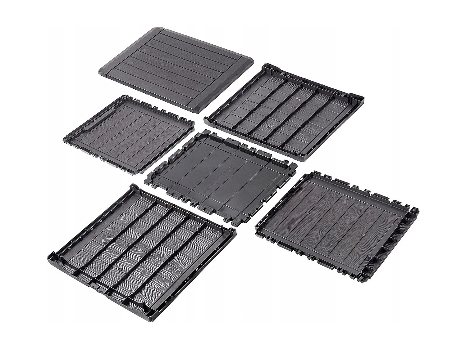 Coffre de jardin KADAX, coffre de rangement en plastique, coffre de jardin pour ranger coussins, jouets pour enfants et coussins d'assise (140 l, marron foncé)