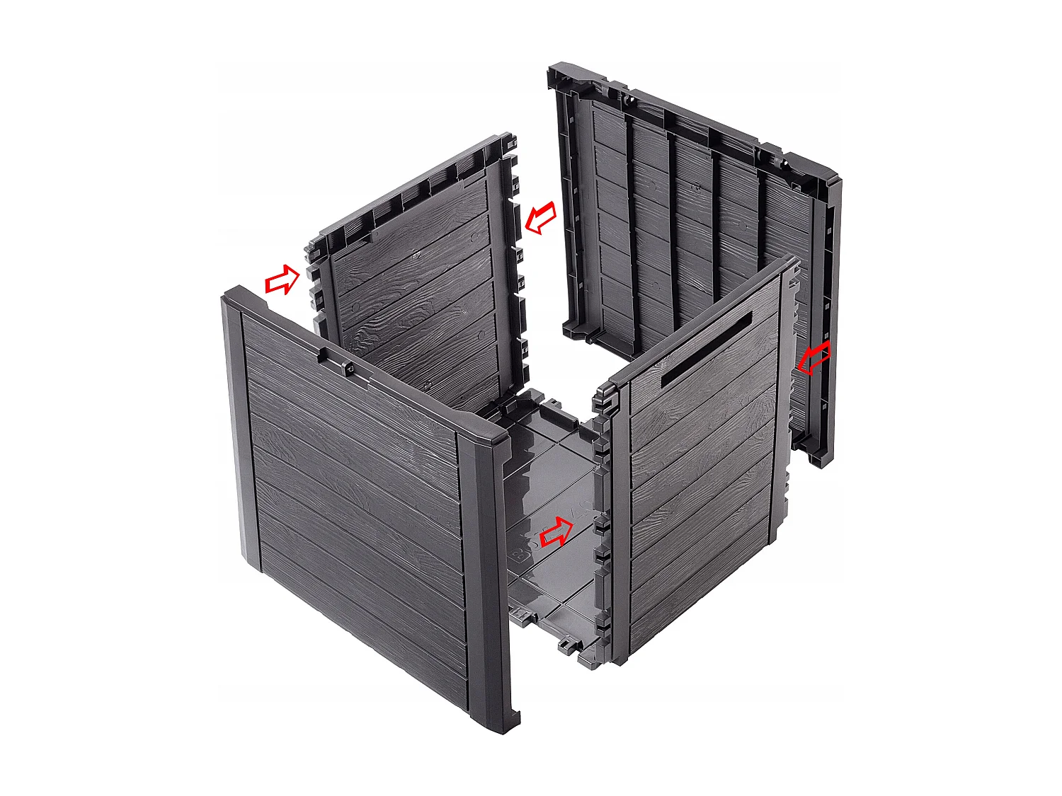 Coffre de jardin KADAX, coffre de rangement en plastique, coffre de jardin pour ranger coussins, jouets pour enfants et coussins d'assise (140 l, marron foncé)